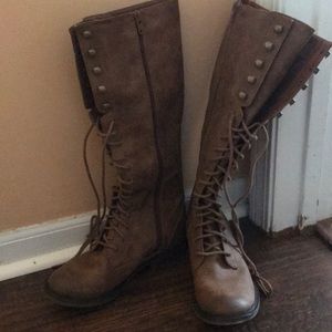 Tall lace up combat boot